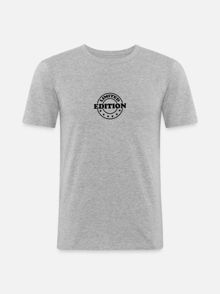 Limited Edition Stamp Design - Men's Slim Fit T-Shirt - heather grey