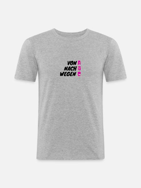 ABC - Männer Slim Fit T-Shirt - Grau meliert