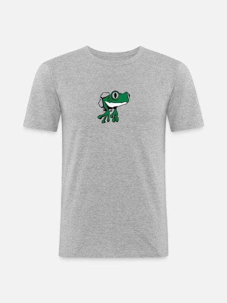 Frog hole funny - Men's Slim Fit T-Shirt - heather grey
