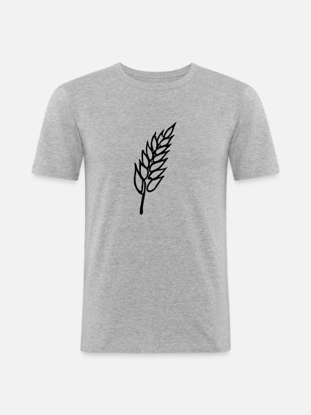 Weizen Illustration Brotbäcker Geschenkidee - Männer Slim Fit T-Shirt - Grau meliert
