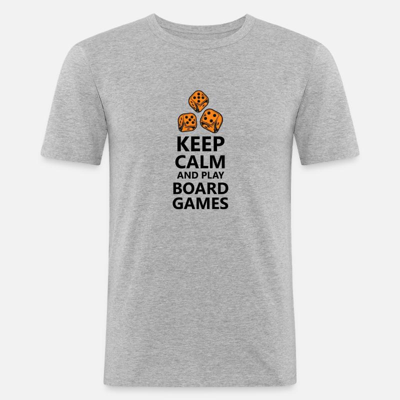 boardgame chess backgammon game night - Männer Slim Fit T-Shirt - Grau meliert
