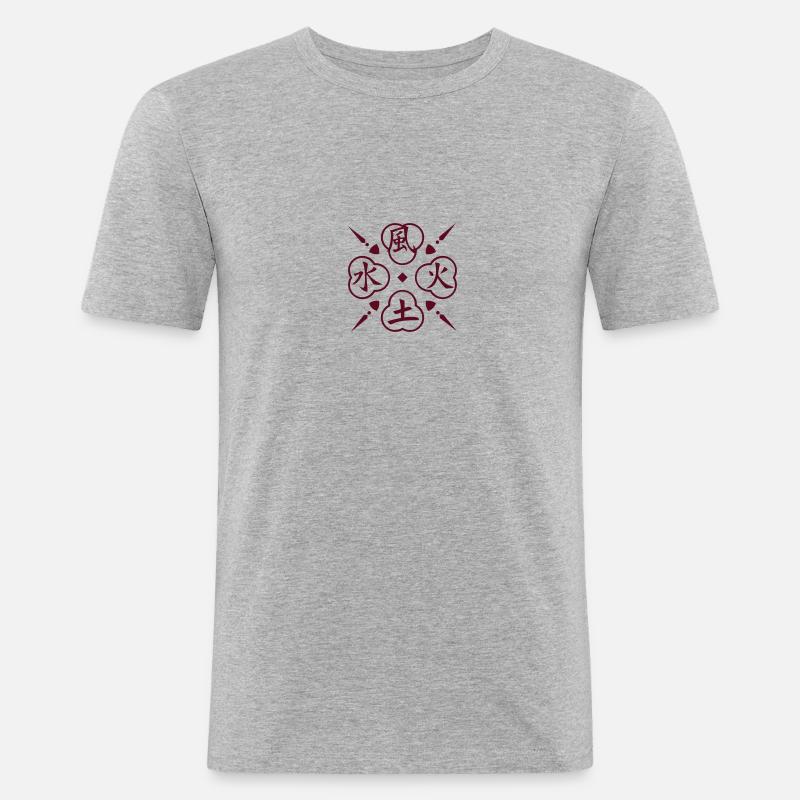 Vier Elemente / 4 elements (1c) - Men's Slim Fit T-Shirt - heather grey