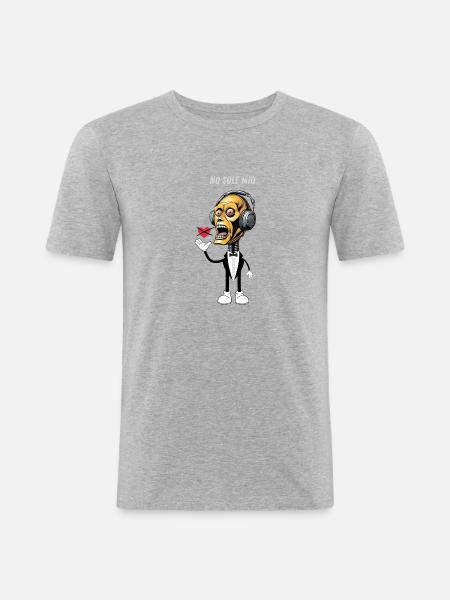 no sole mio - Männer Slim Fit T-Shirt - Grau meliert