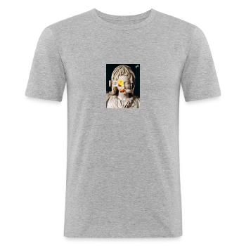 Pietà Michelangelo Fiamme - Men's Slim Fit T-Shirt - heather grey - Front - Nik (191cm)