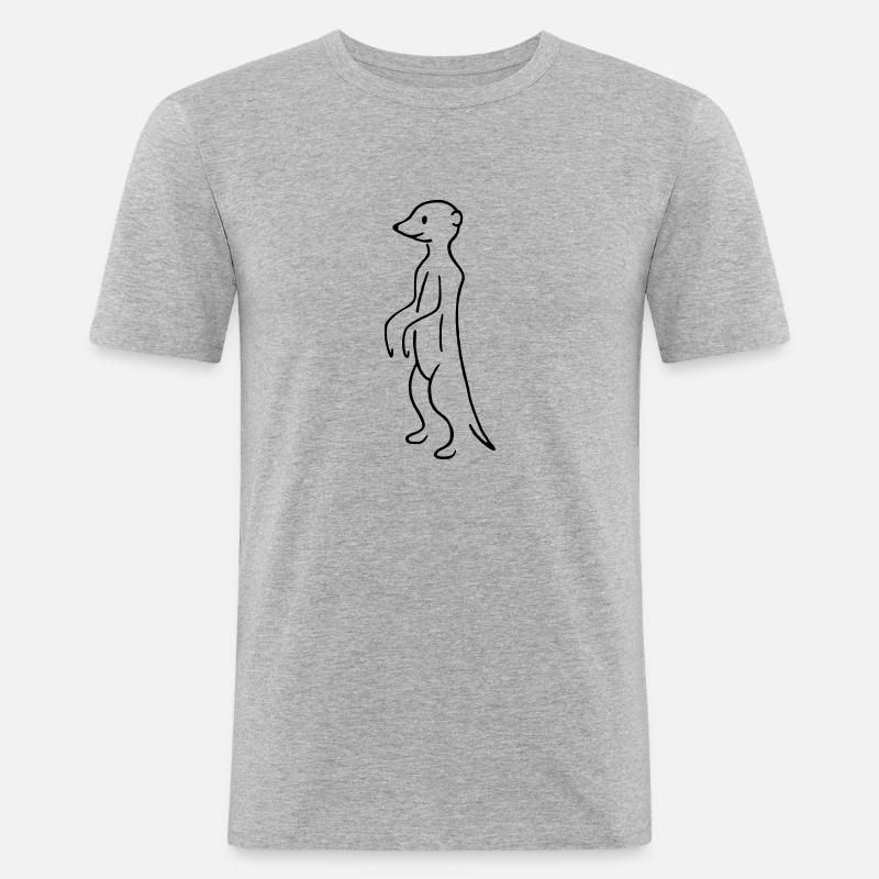 Erdmännchen - Männer Slim Fit T-Shirt - Grau meliert