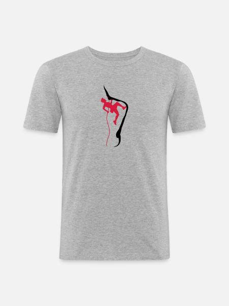 Climbing rope climber - Men's Slim Fit T-Shirt - heather grey