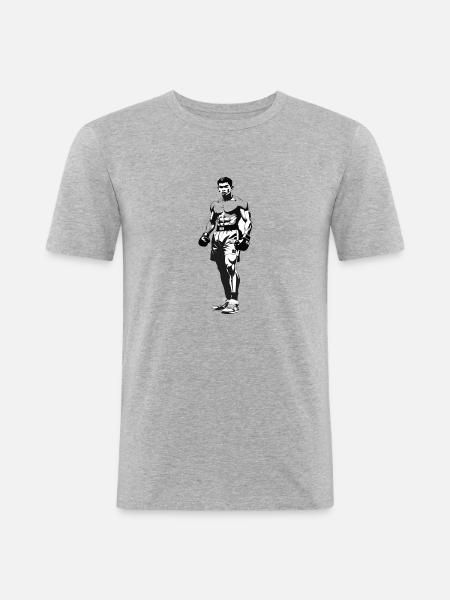 Thai Boxers - Martial Arts Sticker - Men's Slim Fit T-Shirt - heather grey