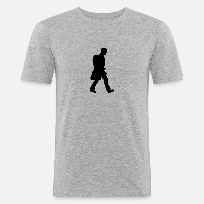 wanderer - Männer Slim Fit T-Shirt - Grau meliert