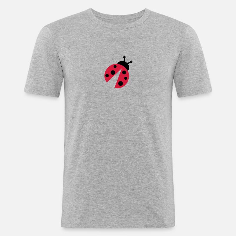 Marienkäfer - Männer Slim Fit T-Shirt - Grau meliert