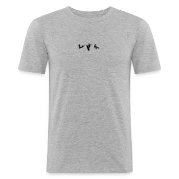 Wakeboarder wakeboarding in action - Men's Slim Fit T-Shirt - heather grey - Front - Nik (191cm)