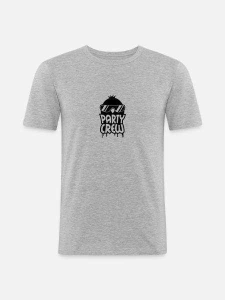 Cool Party Crew Penguin - Men's Slim Fit T-Shirt - heather grey