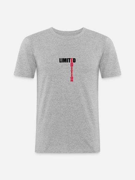 Limited Edition Text Logo - Men's Slim Fit T-Shirt - heather grey