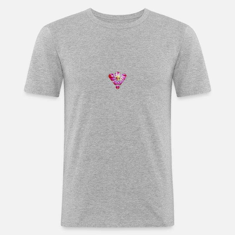 Trois points d'exclamation violet - T-shirt près du corps Homme - gris chiné