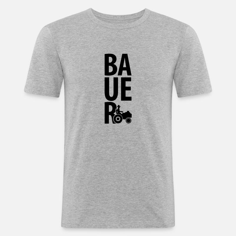 bauer_design_c1 - Männer Slim Fit T-Shirt - Grau meliert