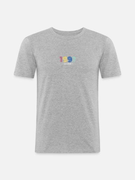 1992 -Dude- - Männer Slim Fit T-Shirt - Grau meliert