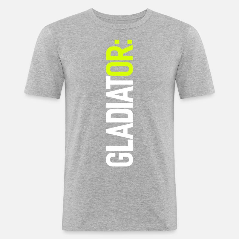 GLADIATOR: (oder ich!) - Männer Slim Fit T-Shirt - Grau meliert