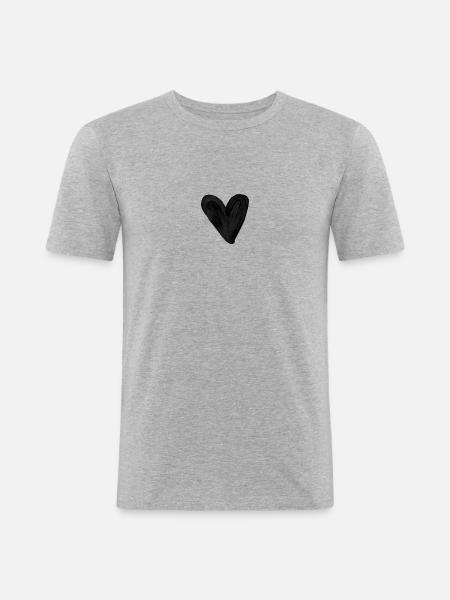 heart - Men's Slim Fit T-Shirt - heather grey