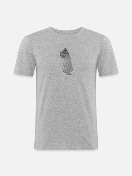Perrry - Männer Slim Fit T-Shirt - Grau meliert