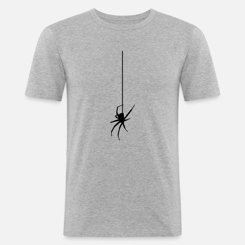 Spider on a thread - Men's Slim Fit T-Shirt - heather grey