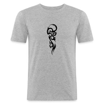 tribal - T-shirt près du corps Homme - gris chiné - Devant - Nik (191cm)