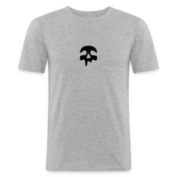 MeltySkull skull - Men's Slim Fit T-Shirt - heather grey - Front - Nik (191cm)