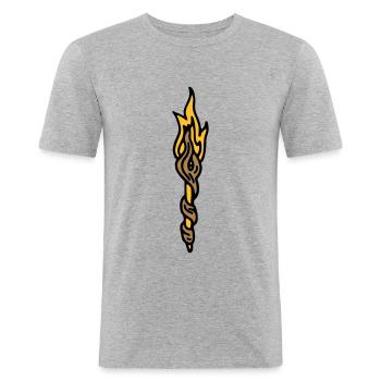 Magic wand torch wizard magic magician - Men's Slim Fit T-Shirt - heather grey - Front - Nik (191cm)