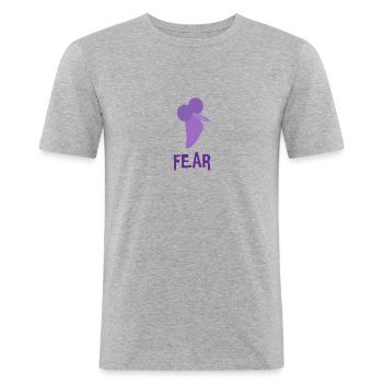 Von innen nach außen ANGST - Männer Slim Fit T-Shirt - Grau meliert - Vorne - Nik (191cm)