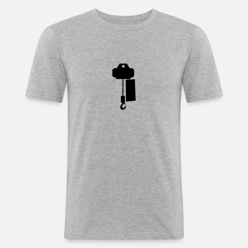 motor_upside_down - Männer Slim Fit T-Shirt - Grau meliert