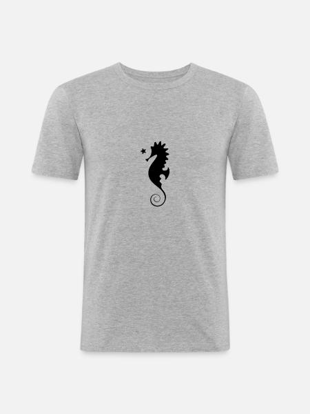 Hippocampe - T-shirt près du corps Homme - gris chiné