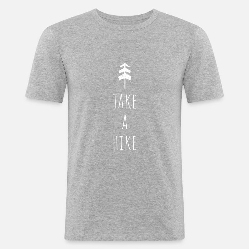 Take a Hike - Männer Slim Fit T-Shirt - Grau meliert