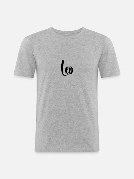Name - Leo - Men's Slim Fit T-Shirt - heather grey