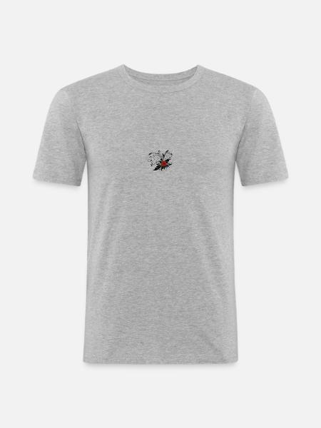 Blume - Männer Slim Fit T-Shirt - Grau meliert