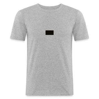 Blackscreen Merch - T-shirt près du corps Homme - gris chiné - Devant - Nik (191cm)