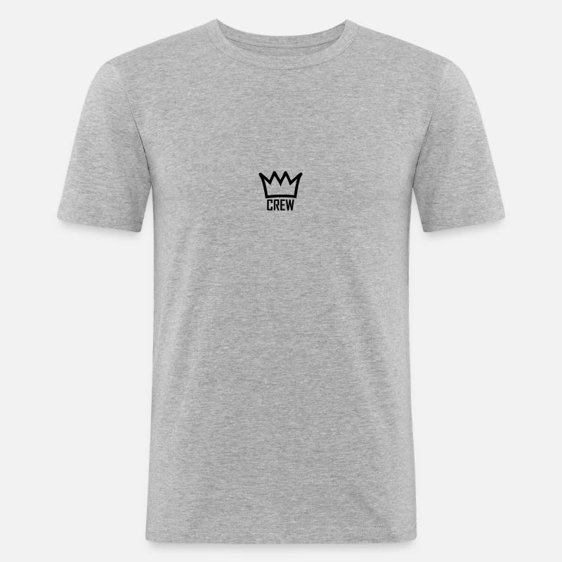 crew - Männer Slim Fit T-Shirt - Grau meliert