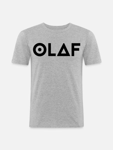 Prénom Olaf - T-shirt près du corps Homme - gris chiné