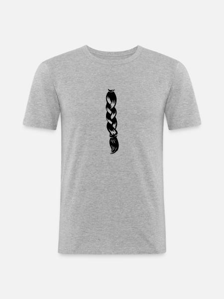 Zopf - Männer Slim Fit T-Shirt - Grau meliert