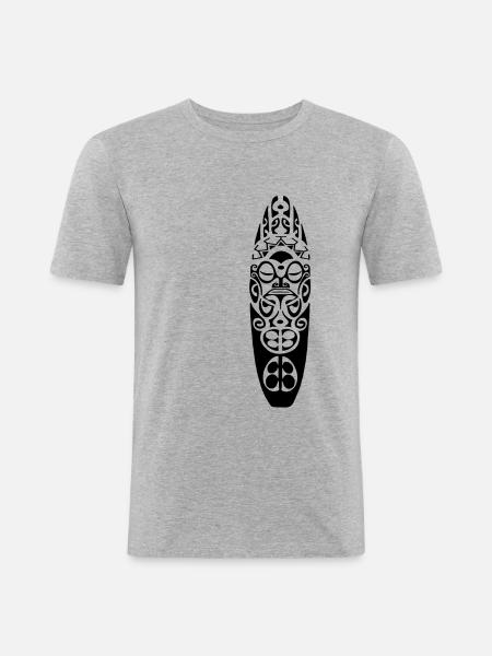 MAORI - Männer Slim Fit T-Shirt - Grau meliert