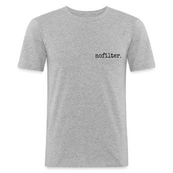nofilter. Naturally authentic aesthetics - Men's Slim Fit T-Shirt - heather grey - Front - Nik (191cm)