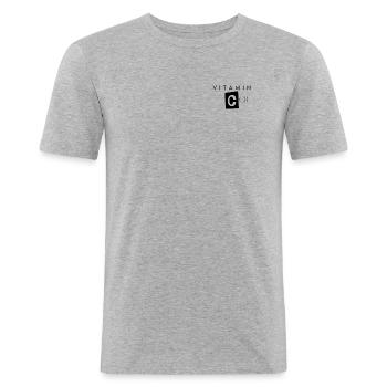 Vitamin Cash - Männer Slim Fit T-Shirt - Grau meliert - Vorne - Nik (191cm)