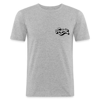 Virginia - Männer Slim Fit T-Shirt - Grau meliert - Vorne - Nik (191cm)