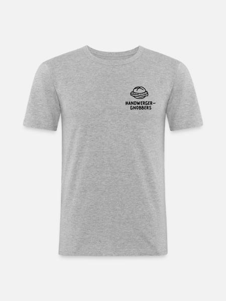Handwerkerknoppers - Männer Slim Fit T-Shirt - Grau meliert