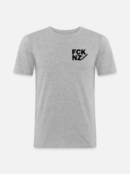 FCK NZ*innen - Männer Slim Fit T-Shirt - Grau meliert