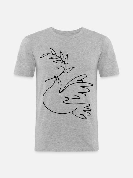 Dove of Peace - Men's Slim Fit T-Shirt - heather grey