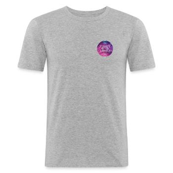 Metatrons Würfel - Männer Slim Fit T-Shirt - Grau meliert - Vorne - Nik (191cm)
