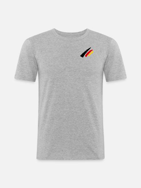 Germany Flag Stripe - Men's Slim Fit T-Shirt - heather grey