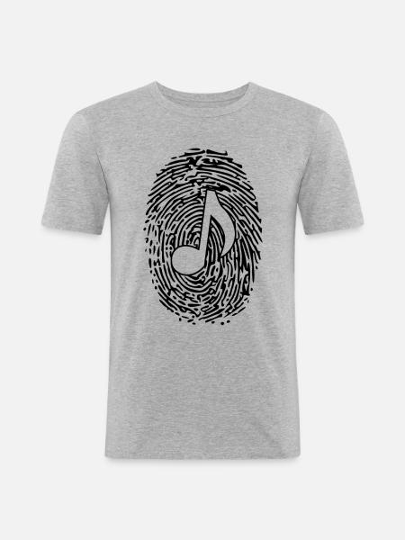 Empreinte musicale - T-shirt près du corps Homme - gris chiné