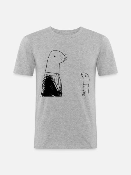 FATHER AND SON - Men's Slim Fit T-Shirt - heather grey