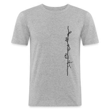 Seilkletterer - Männer Slim Fit T-Shirt - Grau meliert - Vorne - Nik (191cm)