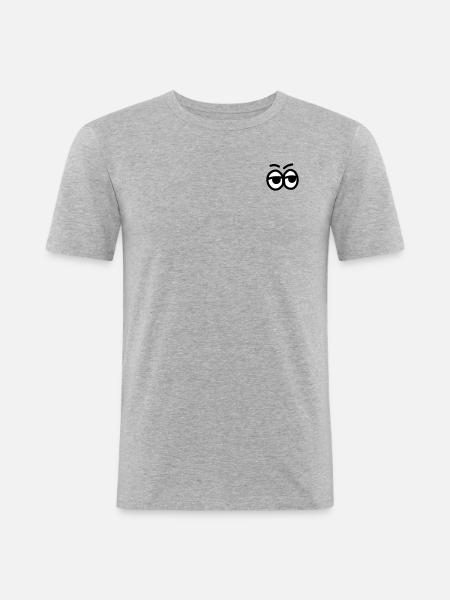 Yeux - T-shirt près du corps Homme - gris chiné