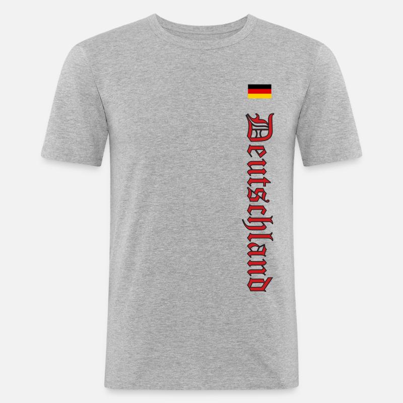 Germany with Old German Script - Men's Slim Fit T-Shirt - heather grey
